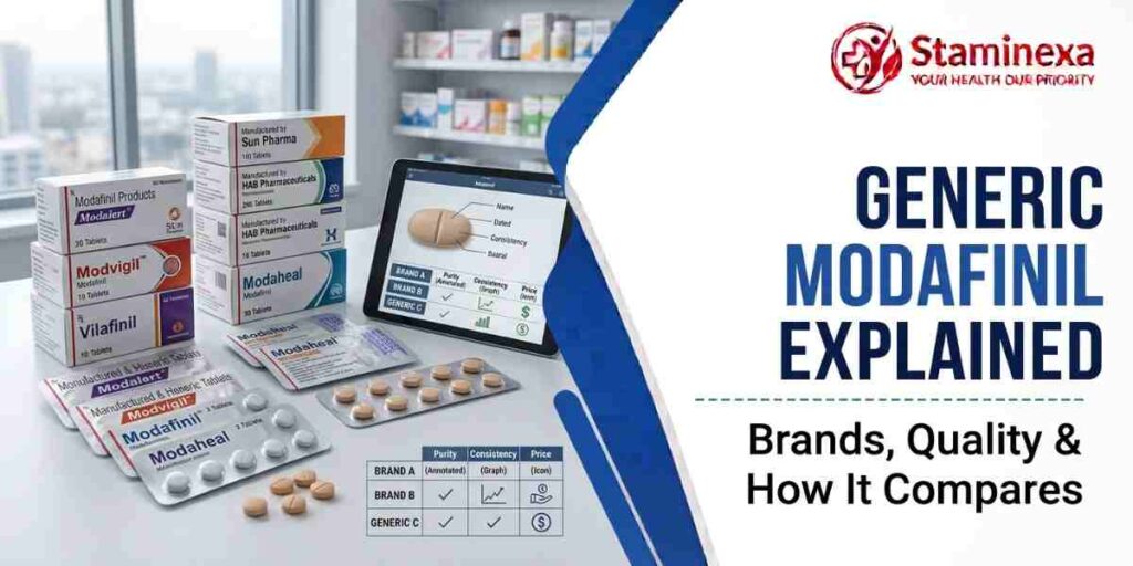 Generic Modafinil explained with brand comparisons, quality standards, and effectiveness overview