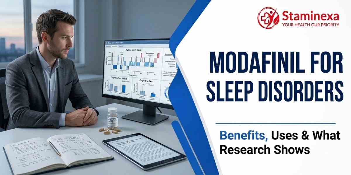 Modafinil for sleep disorders research and benefits guide, presented by Staminexa.