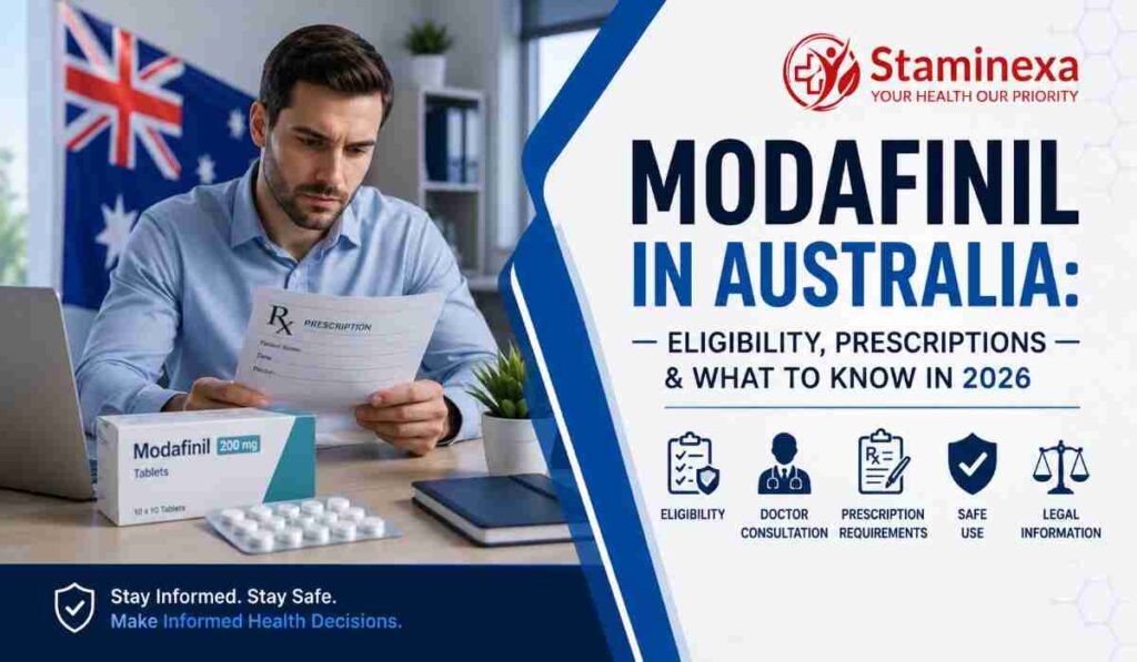 Modafinil in Australia guide covering eligibility, prescriptions, regulations, and important information for 2026