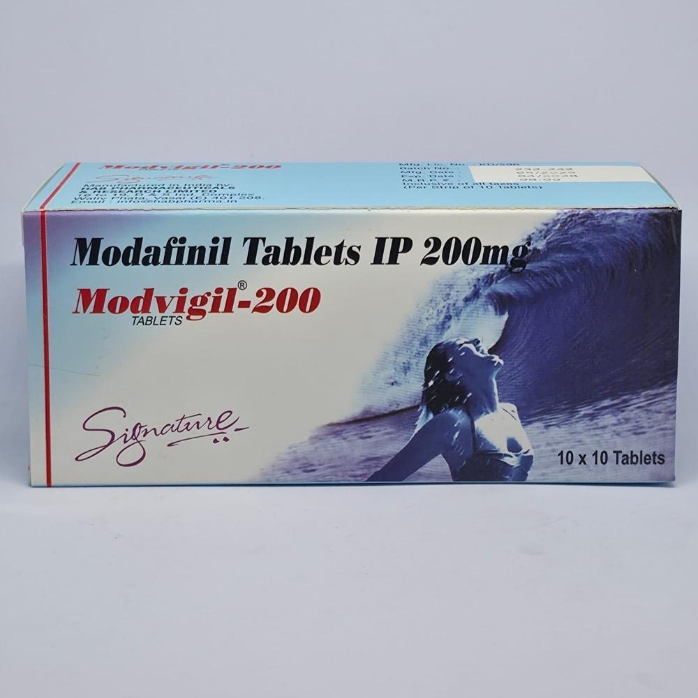 Modalert and Modvigil 200 mg generic Modafinil tablets shown side by side