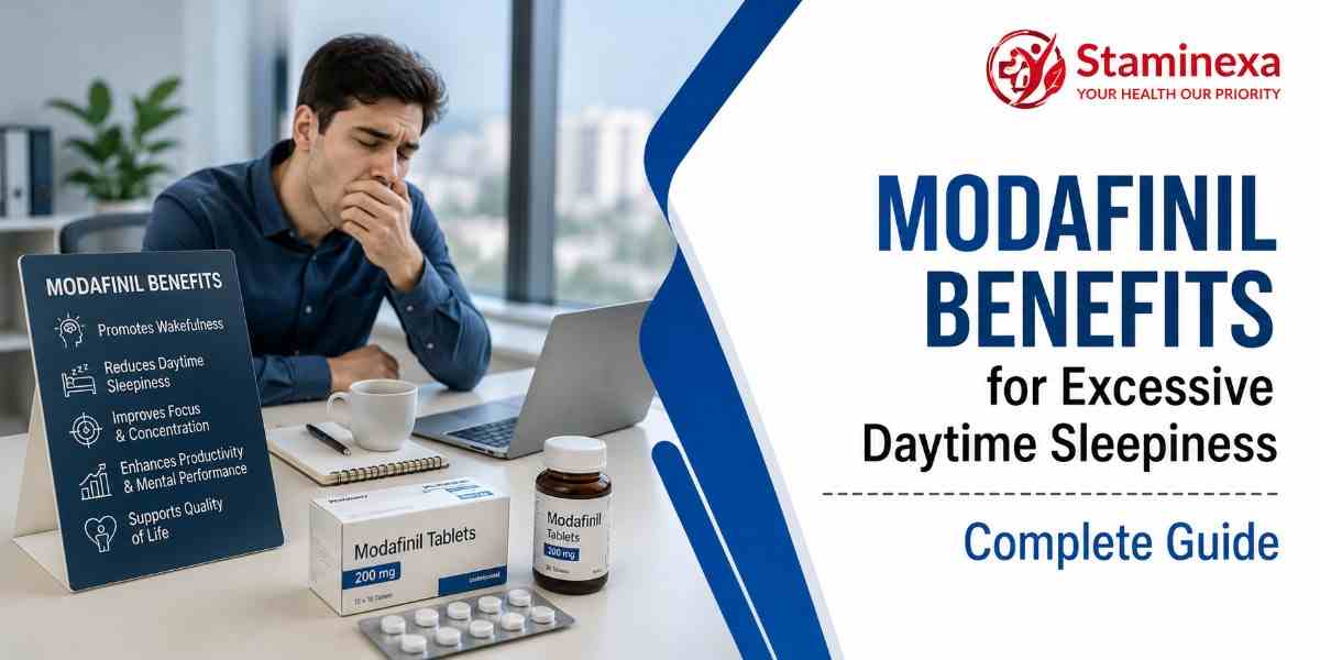 Modafinil benefits for excessive daytime sleepiness, improving alertness, focus, and productivity