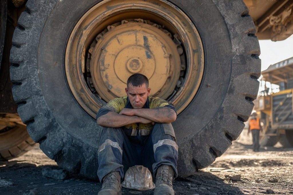 FIFO mining worker managing fatigue during a long shift