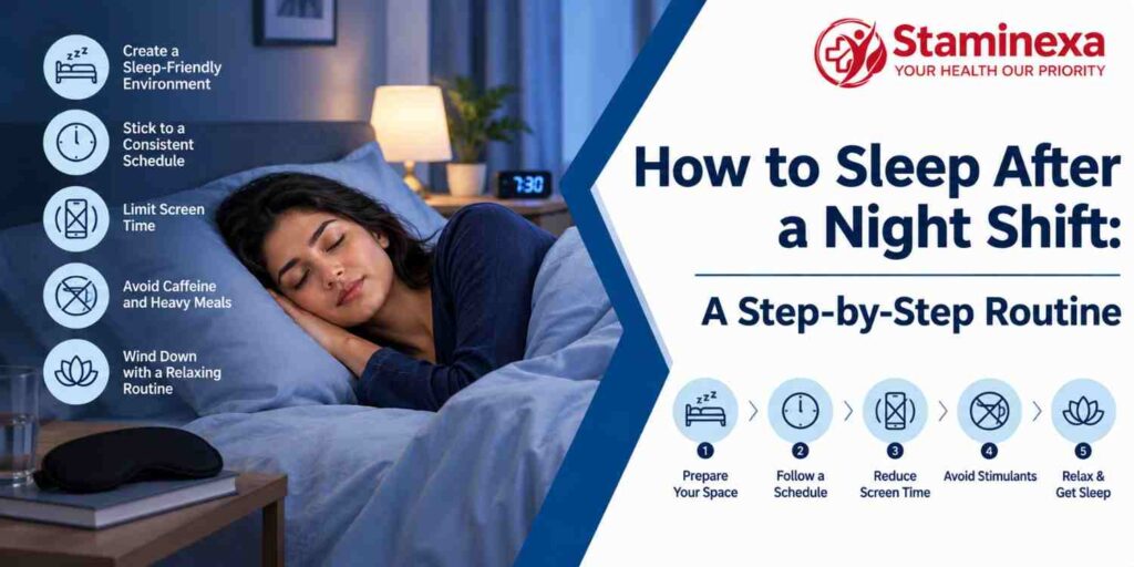 How to sleep after a night shift: step-by-step routine for better daytime sleep and healthy sleep habits.